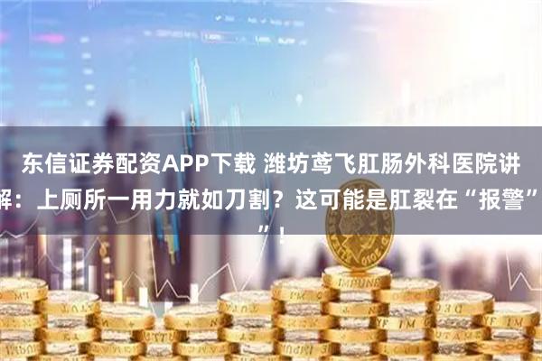 东信证券配资APP下载 潍坊鸢飞肛肠外科医院讲解：上厕所一用力就如刀割？这可能是肛裂在“报警”！