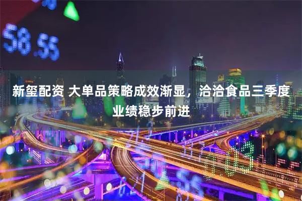 新玺配资 大单品策略成效渐显，洽洽食品三季度业绩稳步前进