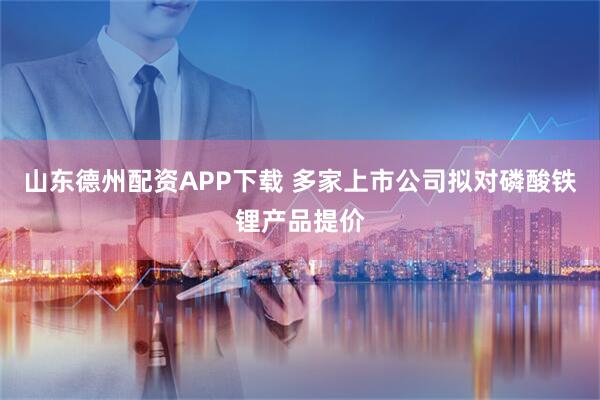 山东德州配资APP下载 多家上市公司拟对磷酸铁锂产品提价